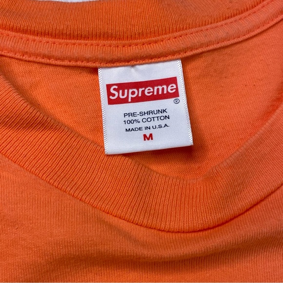 Supreme Paint Logo Mens Medium Size Orange Color Graphic Tee Shirt - Picture 4 of 5